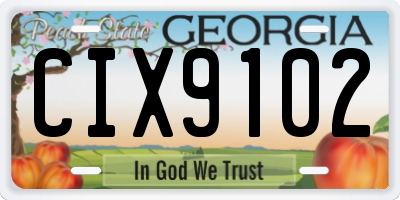 GA license plate CIX9102