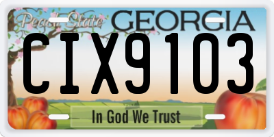 GA license plate CIX9103