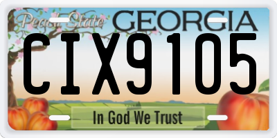 GA license plate CIX9105
