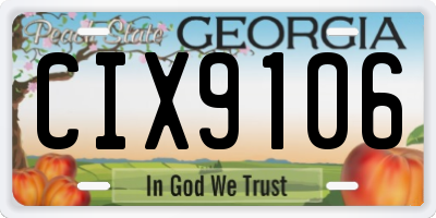 GA license plate CIX9106