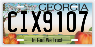 GA license plate CIX9107