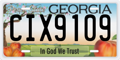 GA license plate CIX9109