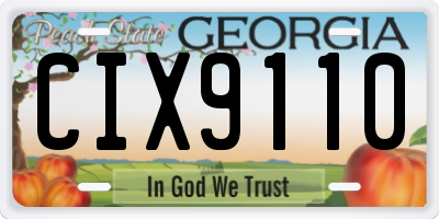 GA license plate CIX9110