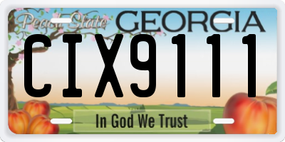 GA license plate CIX9111