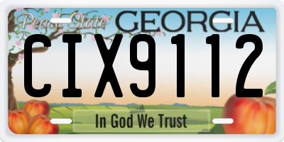 GA license plate CIX9112
