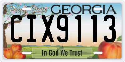 GA license plate CIX9113