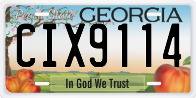 GA license plate CIX9114