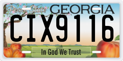 GA license plate CIX9116