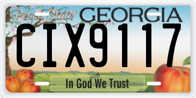 GA license plate CIX9117