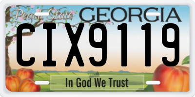 GA license plate CIX9119