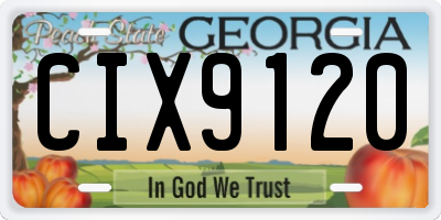 GA license plate CIX9120