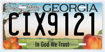 GA license plate CIX9121