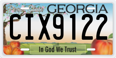 GA license plate CIX9122