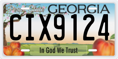 GA license plate CIX9124