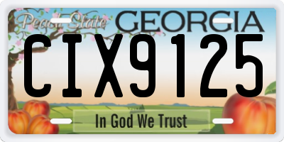 GA license plate CIX9125