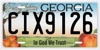 GA license plate CIX9126