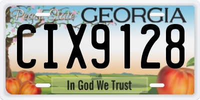 GA license plate CIX9128