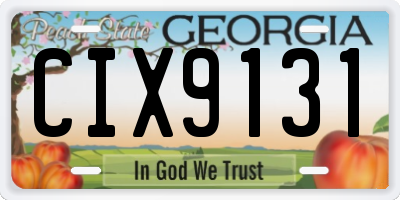 GA license plate CIX9131