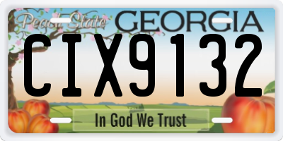 GA license plate CIX9132