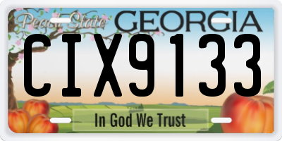 GA license plate CIX9133