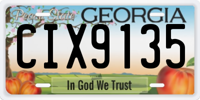 GA license plate CIX9135