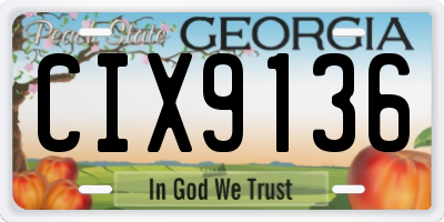 GA license plate CIX9136