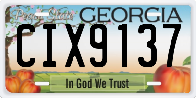 GA license plate CIX9137