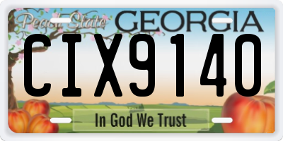 GA license plate CIX9140