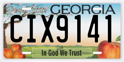 GA license plate CIX9141