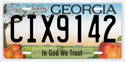 GA license plate CIX9142