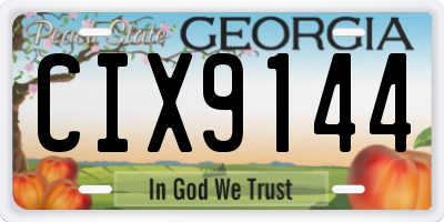 GA license plate CIX9144