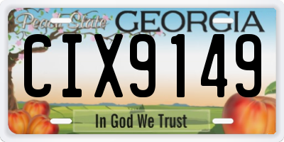 GA license plate CIX9149