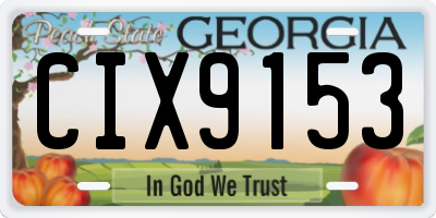 GA license plate CIX9153
