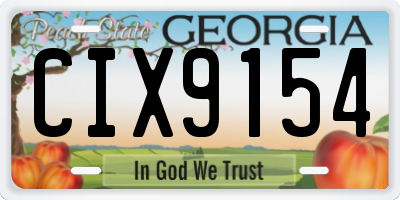 GA license plate CIX9154