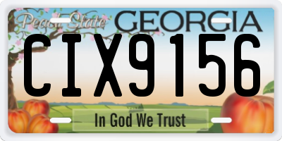 GA license plate CIX9156