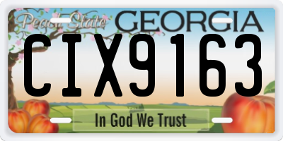 GA license plate CIX9163