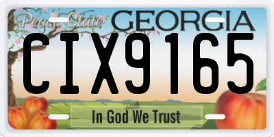 GA license plate CIX9165