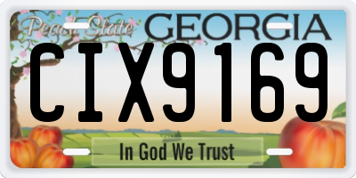 GA license plate CIX9169