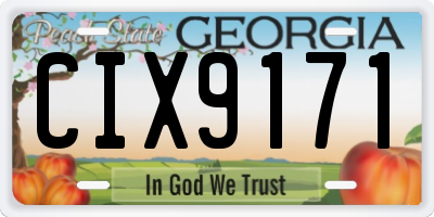 GA license plate CIX9171