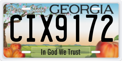 GA license plate CIX9172