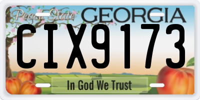GA license plate CIX9173
