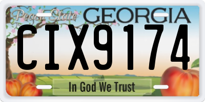 GA license plate CIX9174