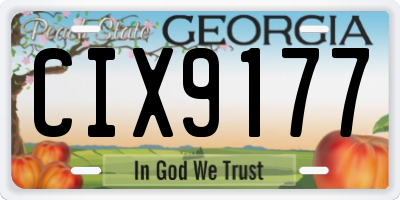 GA license plate CIX9177