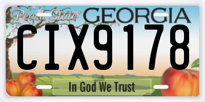 GA license plate CIX9178
