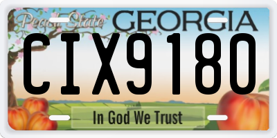 GA license plate CIX9180