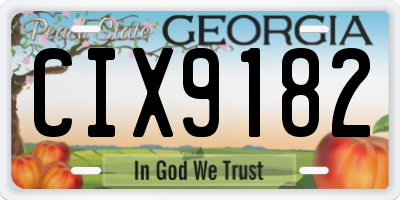 GA license plate CIX9182