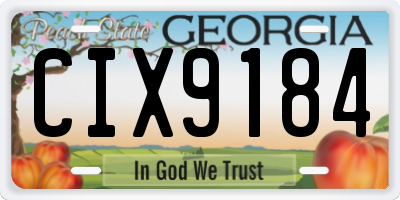 GA license plate CIX9184