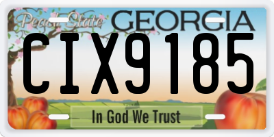 GA license plate CIX9185