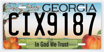 GA license plate CIX9187