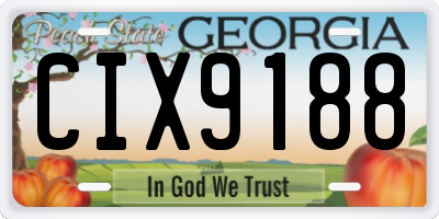 GA license plate CIX9188